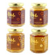 WOHO 100% Pure Creamed Raw Honey variety 4 Bottle Pack (American Ginseng/Maca/Lemon/Plain) 8oz (226g)