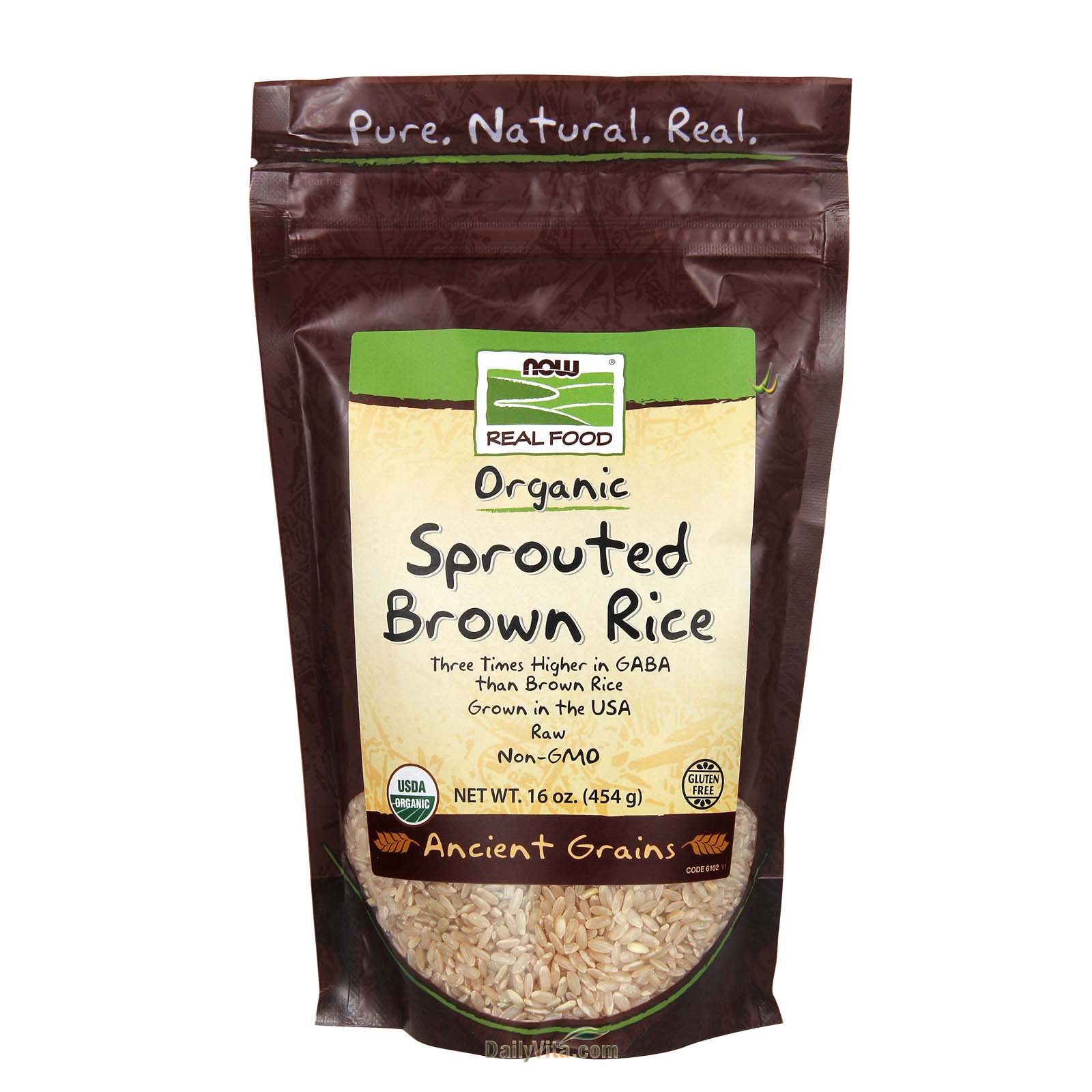NOW® Sprouted Brown Rice, Organic - 16 oz.
